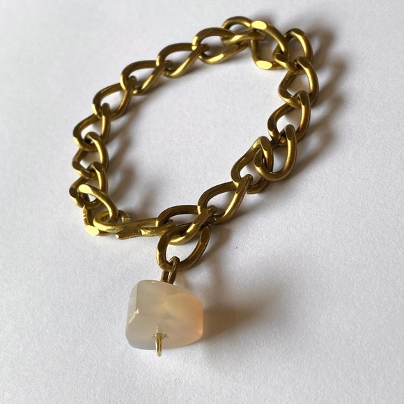 Handmade Crystal Gemstone Layering Chain Bracelet Adjustable Brass Statement - Picture 3 of 4